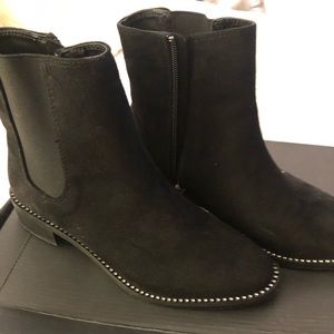 Bebe black boots with rhinestones